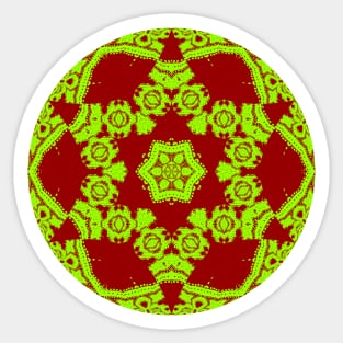 Green and Red Kaleidoscope Sticker